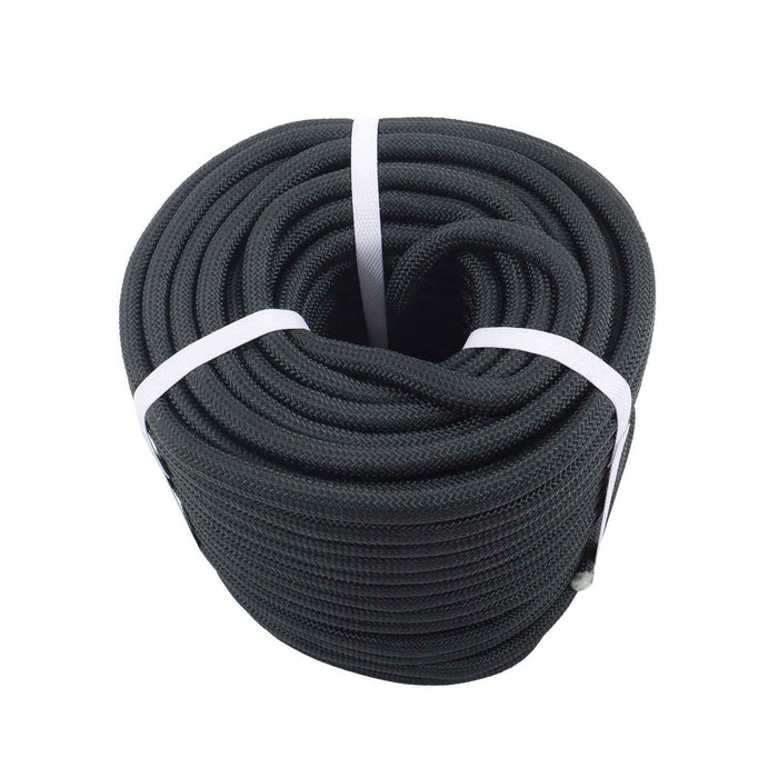 DURAFORCE Black 1/2 Inch × 200FT 48 Strand Premium Polyester Braided Camping Hiking Rope