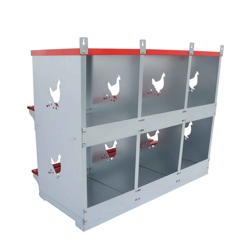 DURAFORCE Easy To Install Chicken Laying Boxes 6 Compartment Nesting Boxes For Chickens