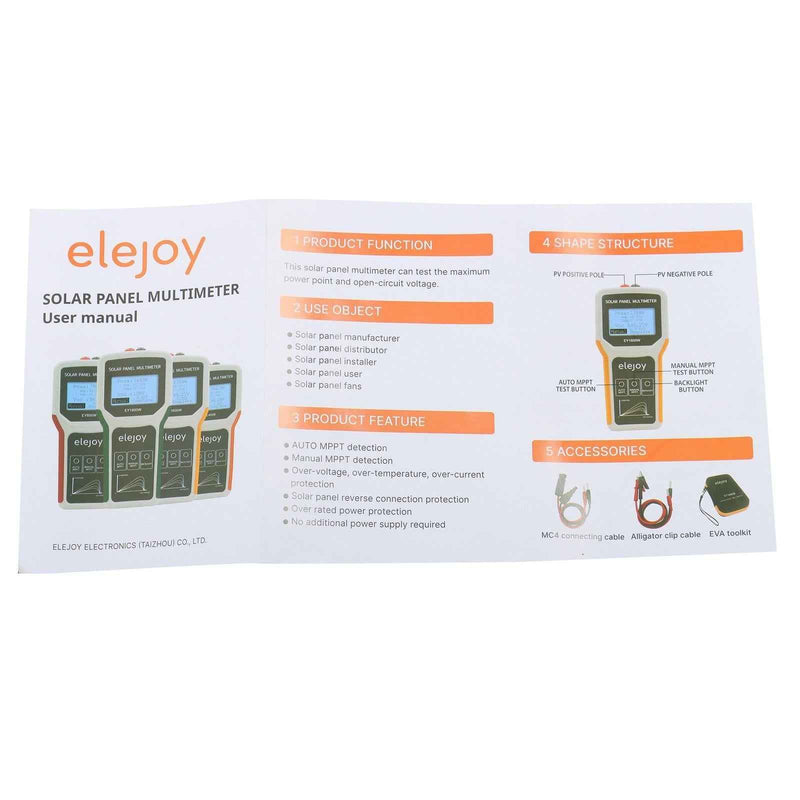 DURAFORCE 1600W Solar Panel Tester - MPPT Photovoltaic Multimeter & Watt Meter Portable