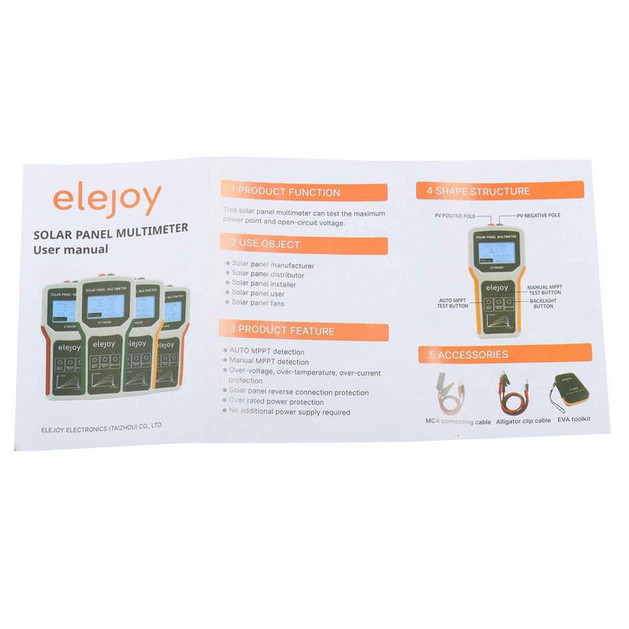 DURAFORCE 1600W Solar Panel Tester - MPPT Photovoltaic Multimeter & Watt Meter Portable