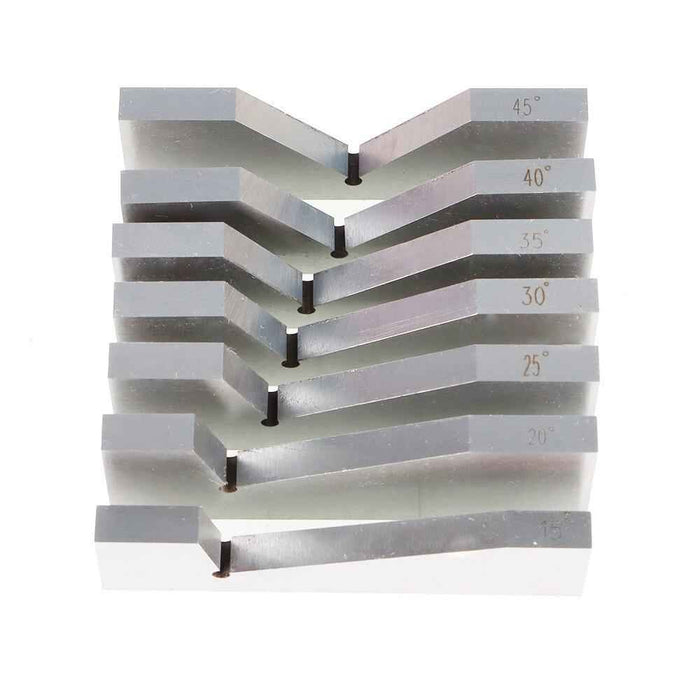 DURAFORCE 17 Pcs Precision 1/4 To 45 Degree Hardened Steel Angle Block Set Accuracy .0003"