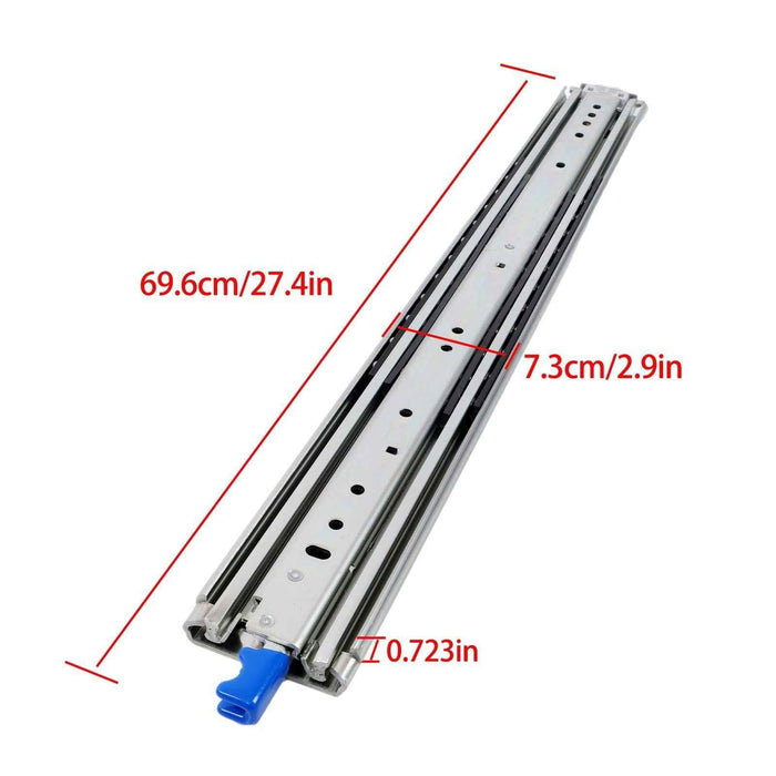 DURAFORCE 1 Pair Locking Drawer Slides 26 Inch Lock & Full Extension 500 lbs Load Capacity