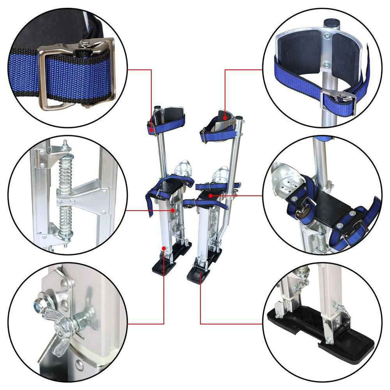 DURAFORCE 24-40Inch Aluminum Painter Taping Tool Silve Stilt Drywall Painting Stilts