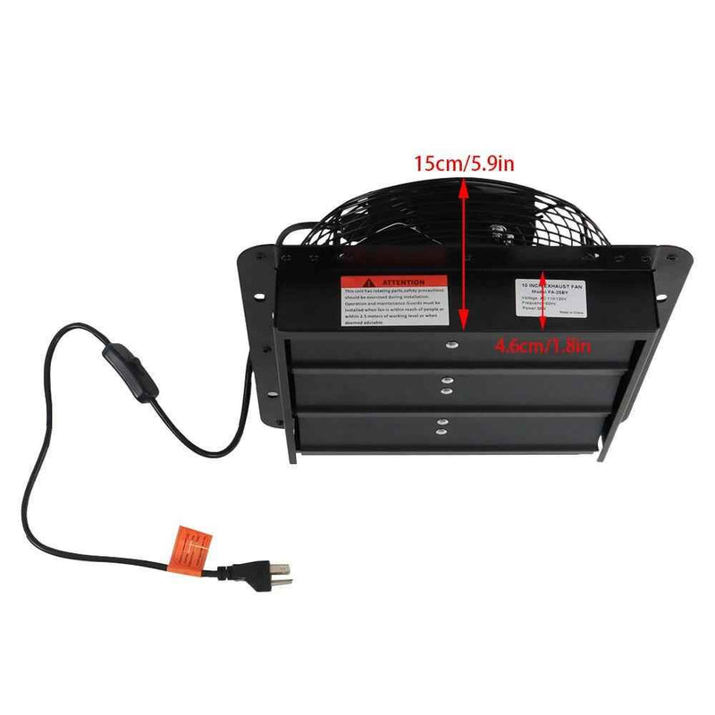 DURAFORCE 10" Exhaust Fan Ventilation Extractor Wall-Mounted Square Blower With Insect Net