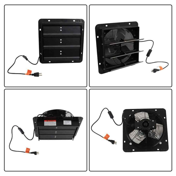 DURAFORCE 10" Exhaust Fan Ventilation Extractor Wall-Mounted Square Blower With Insect Net