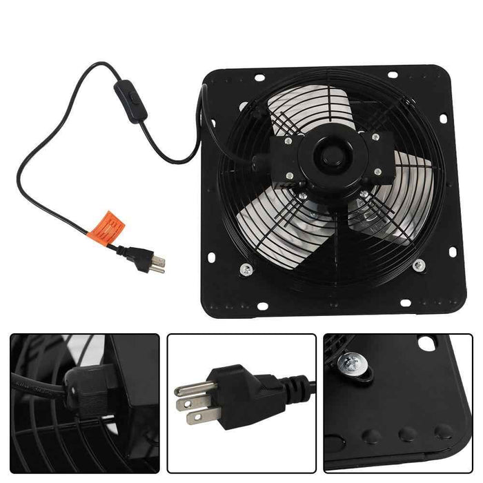 DURAFORCE 10" Exhaust Fan Ventilation Extractor Wall-Mounted Square Blower With Insect Net