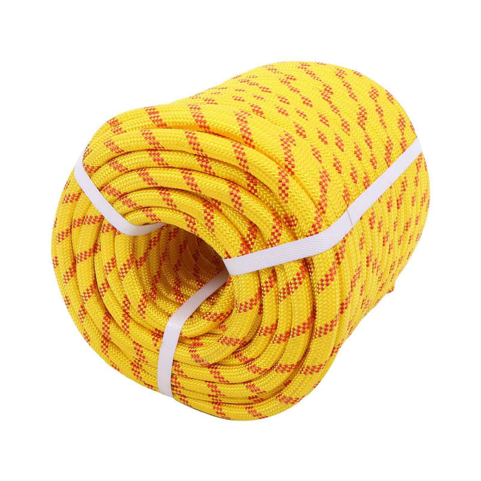 DURAFORCE 1/2" × 200' Yellow & Red Polyester Braided Hiking Camping Rope 48 Strand
