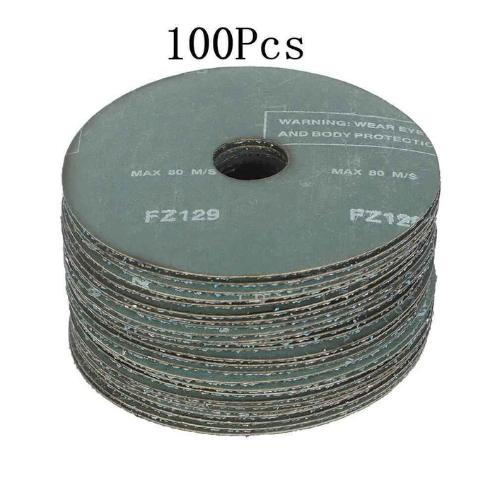 DURAFORCE 100Pcs 4.5" × 7/8" 36 Grit Zirconia Resin Fiber Disc Grinding & Sanding Discs