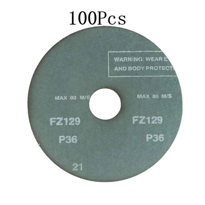 DURAFORCE 100Pcs 4.5" × 7/8" 36 Grit Zirconia Resin Fiber Disc Grinding & Sanding Discs