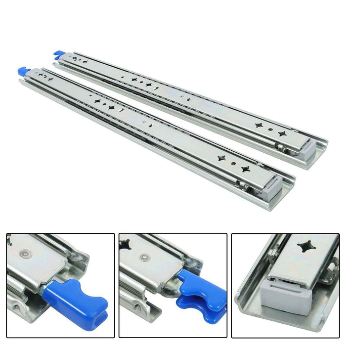 DURAFORCE 1 Pair Locking Drawer Slides 20 Inch Lock & Full Extension 500 lbs Load Capacity