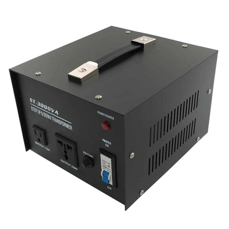 DURAFORCE Voltage Converter Transformer 3000W Step Up/Down 110V To 220V/220V To 110V
