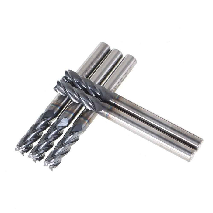 DURAFORCE 5 Pcs 3/16" 4 Flute Regular Carbide End Mill 2" Overall Length - TiALN COATED