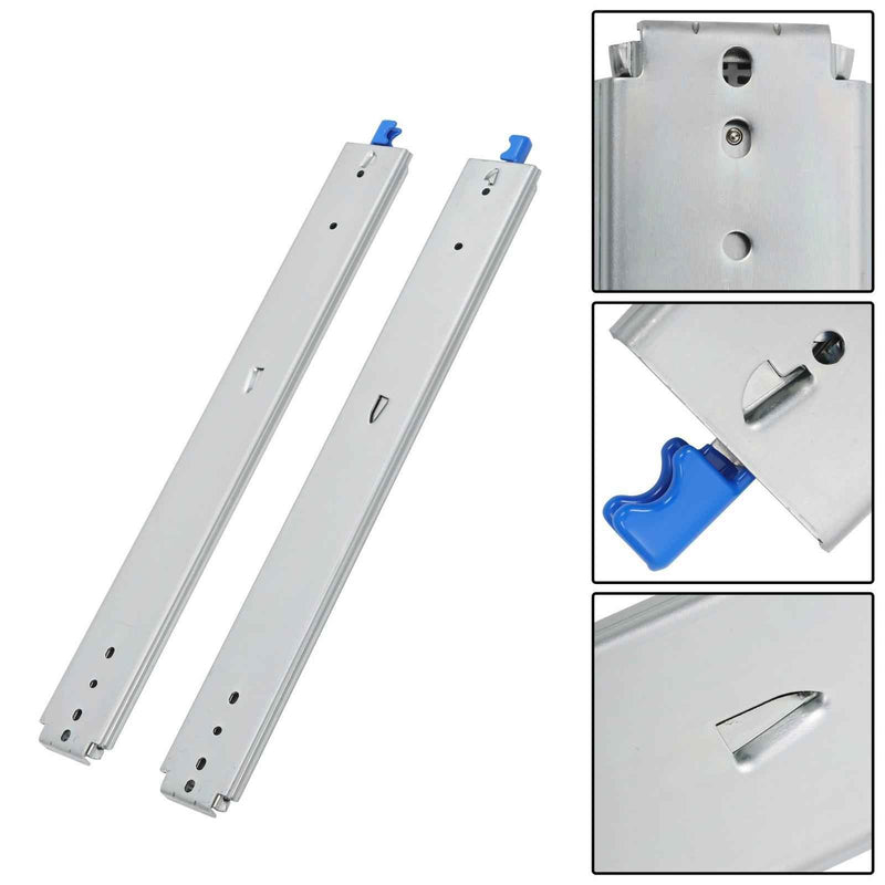 DURAFORCE 1 Pair Locking Drawer Slides 24 Inch Lock & Full Extension 500 lbs Load Capacity