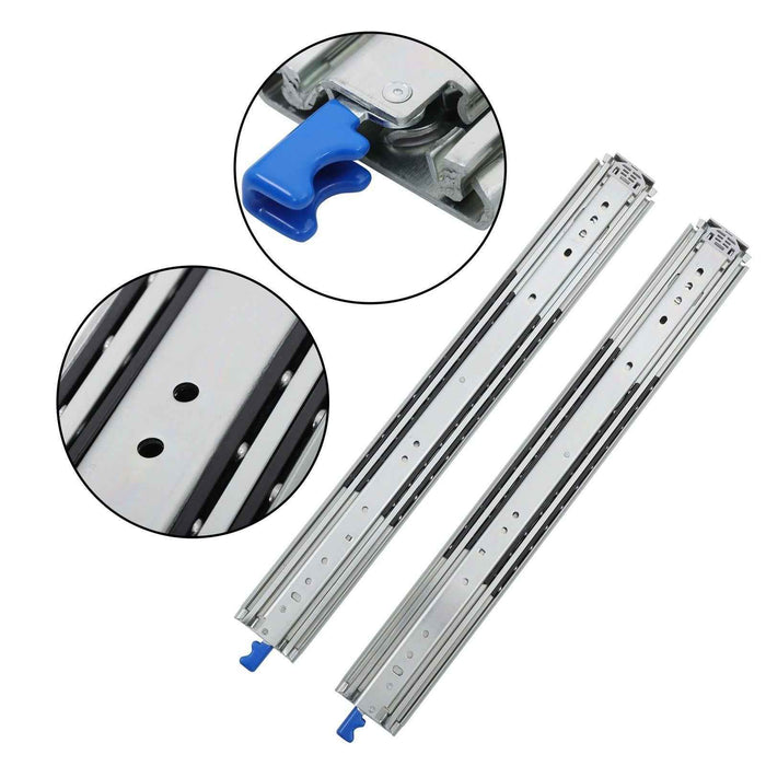 DURAFORCE 1 Pair Locking Drawer Slides 24 Inch Lock & Full Extension 500 lbs Load Capacity