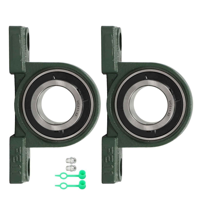 DURAFORCE New 2Pack UCP211-32 Pillow Block Bearing 2" Bore Self-Aligning Solid Base