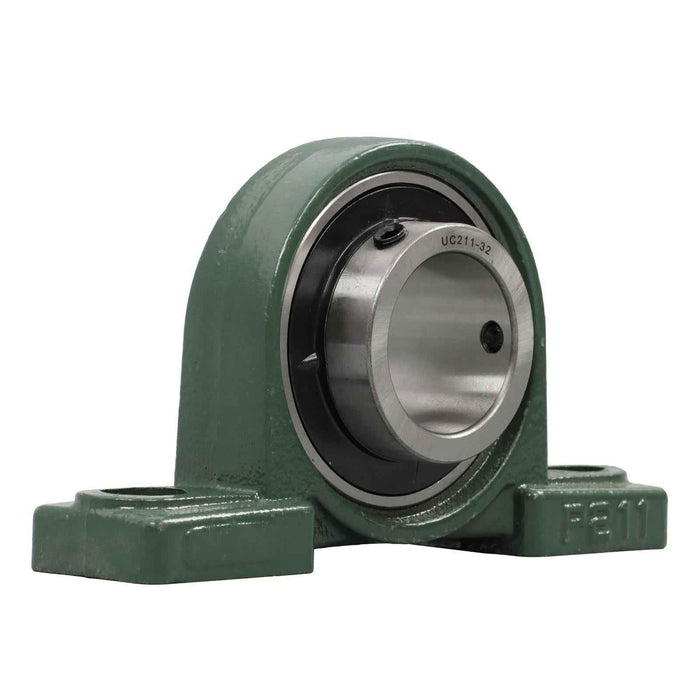 DURAFORCE New 2Pack UCP211-32 Pillow Block Bearing 2" Bore Self-Aligning Solid Base