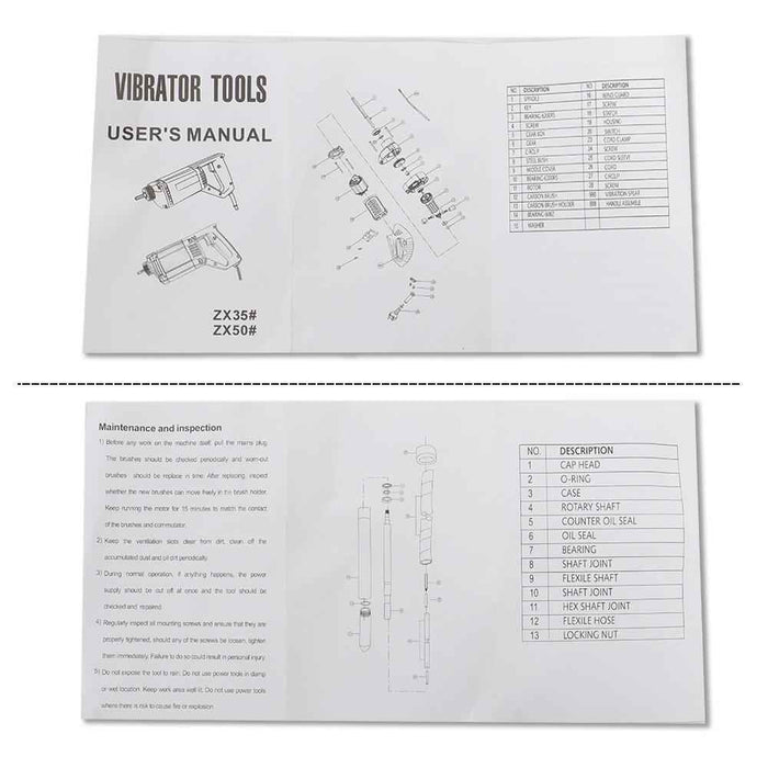DURAFORCE Handheld Concrete Vibrating Tool 1500W with Shaft Rod Concrete Vibrator 4.92 ft