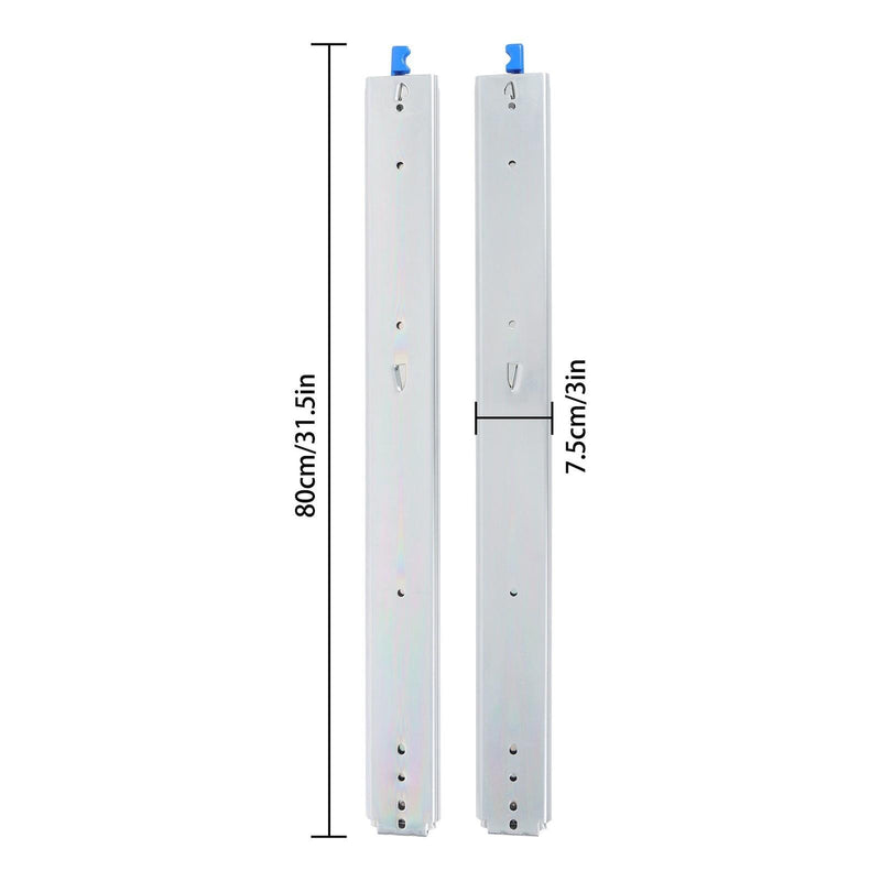 DURAFORCE 1 Pair Locking Drawer Slides 30 Inch Lock & Full Extension 500 lbs Load Capacity