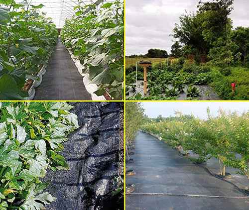 DURAFORCE 4×250FT Durable Weed Barrier Landscape Fabric PP Woven Ground Cover 3.2 OUNCE