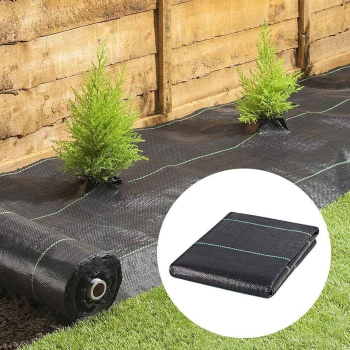 DURAFORCE 4×250FT Durable Weed Barrier Landscape Fabric PP Woven Ground Cover 3.2 OUNCE