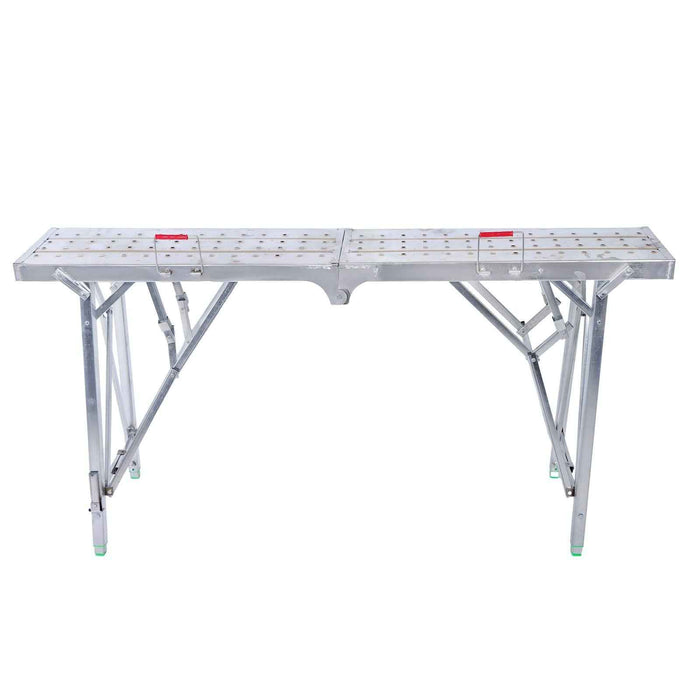 DURAFORCE Folding Scaffolding, 1.6m Adjustable Lift Height Work Platform Scaffold Portable