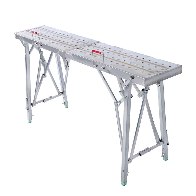 DURAFORCE Folding Scaffolding, 1.6m Adjustable Lift Height Work Platform Scaffold Portable