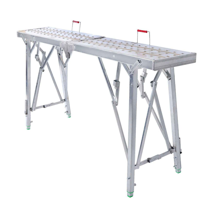 DURAFORCE Folding Scaffolding, 1.6m Adjustable Lift Height Work Platform Scaffold Portable