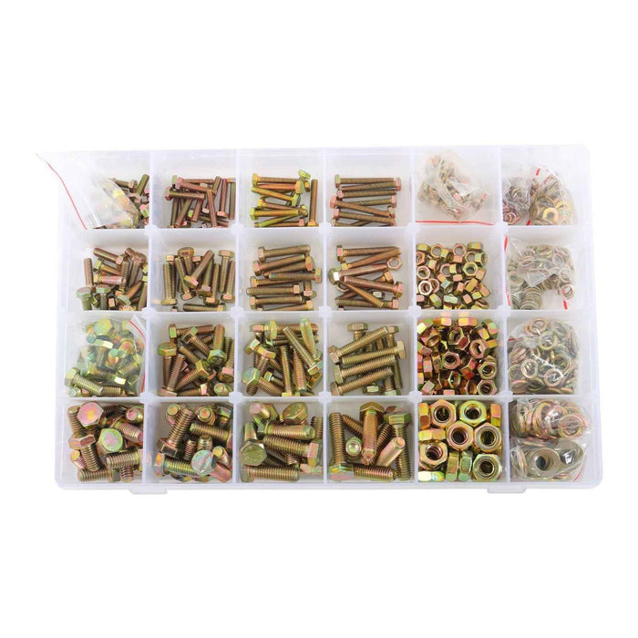 DURAFORCE M4 M5 M6 M8 907PCS Alloy Steel Bolts and Nuts Flat & Lock Washers Assortment Kit