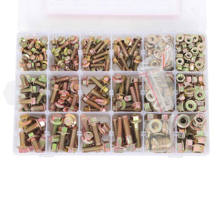 DURAFORCE 521 Pack Grade 8.8 M6 M8 M10 Bolts and Nuts Assortment Kit, 16 Common Sizes