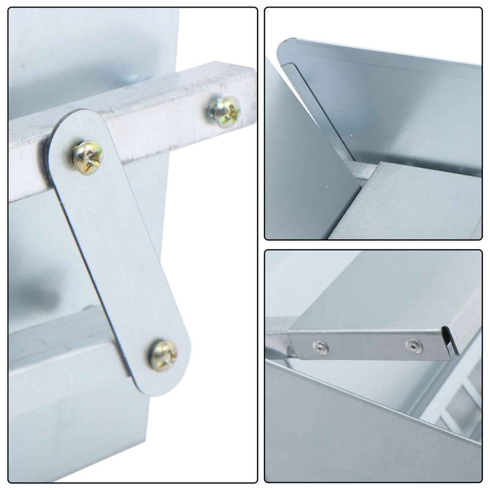DURAFORCE Automatic Galvanized Steel Poultry Feeders Durable Materials W/ Weatherproof Lid