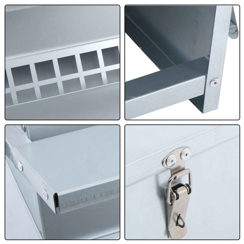 DURAFORCE Automatic Galvanized Steel Poultry Feeders Durable Materials W/ Weatherproof Lid