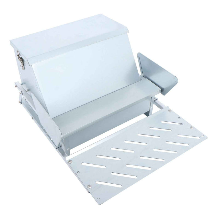 DURAFORCE Automatic Galvanized Steel Poultry Feeders Durable Materials W/ Weatherproof Lid