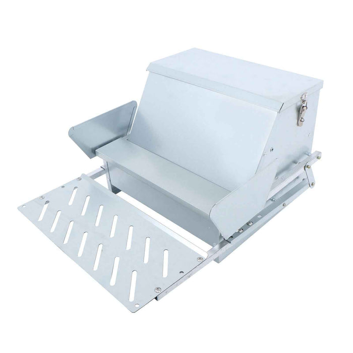 DURAFORCE Automatic Galvanized Steel Poultry Feeders Durable Materials W/ Weatherproof Lid