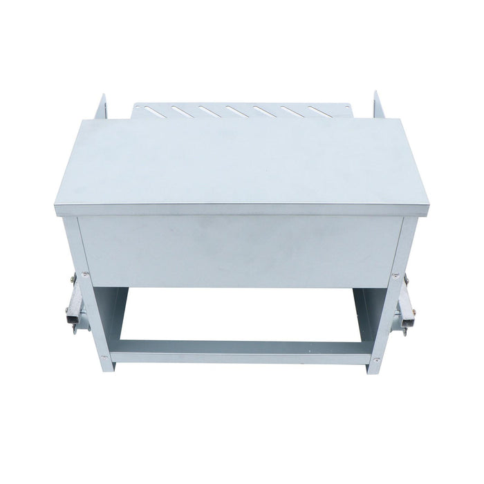 DURAFORCE Automatic Galvanized Steel Poultry Feeders Durable Materials W/ Weatherproof Lid
