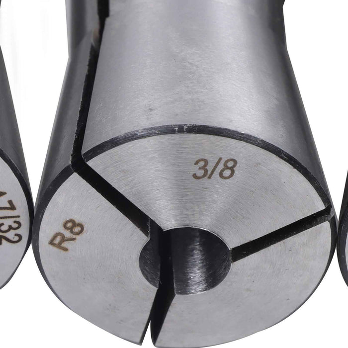 DURAFORCE New 25Pack Ultra Precision 1/8" To 7/8" R8 Round Collet Set Alloy Steel
