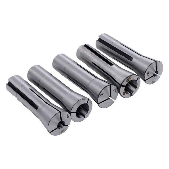 DURAFORCE New 25Pack Ultra Precision 1/8" To 7/8" R8 Round Collet Set Alloy Steel