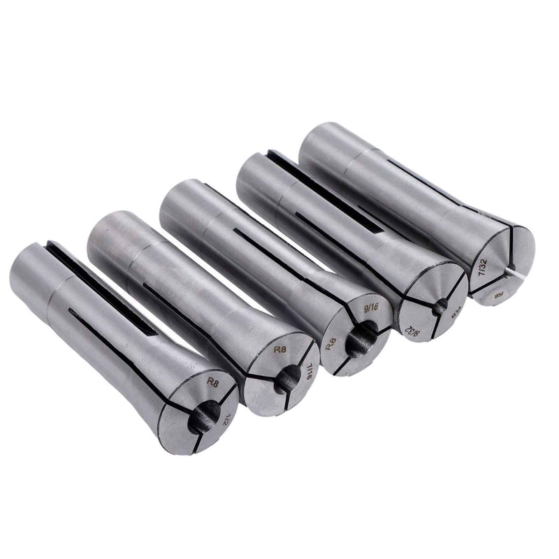 DURAFORCE New 25Pack Ultra Precision 1/8" To 7/8" R8 Round Collet Set Alloy Steel