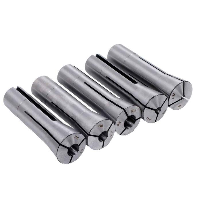 DURAFORCE New 25Pack Ultra Precision 1/8" To 7/8" R8 Round Collet Set Alloy Steel