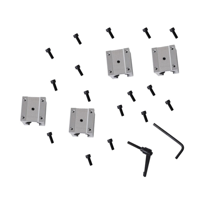 DURAFORCE 4Pcs SBR20UU Square Type Bearings Block and 2× SBR20-1800mm Linear Shaft Rail