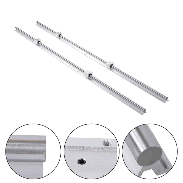 DURAFORCE 4Pcs SBR20UU Square Type Bearings Block and 2× SBR20-1800mm Linear Shaft Rail