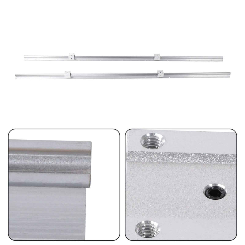 DURAFORCE 4Pcs SBR20UU Square Type Bearings Block and 2× SBR20-1800mm Linear Shaft Rail