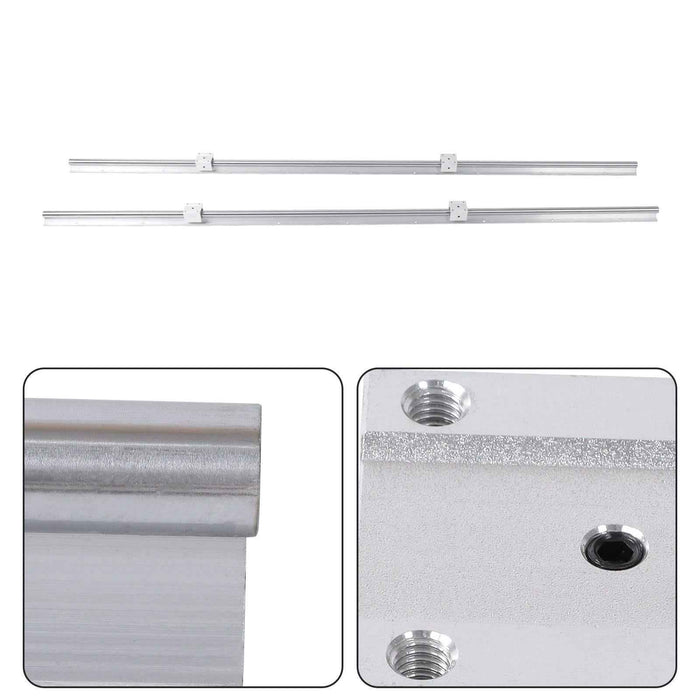 DURAFORCE 4Pcs SBR20UU Square Type Bearings Block and 2× SBR20-1800mm Linear Shaft Rail