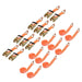 DURAFORCE 10 Pack Heavy Duty 1.5" × 20' 4000 Lbs Ratchet Straps J Hook Tie Downs Orange