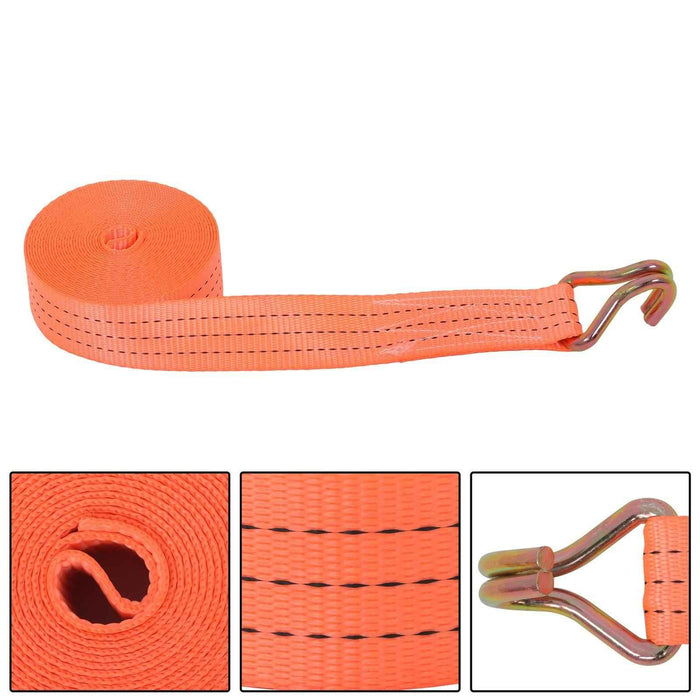DURAFORCE 10 Pack Heavy Duty 1.5" × 20' 4000 Lbs Ratchet Straps J Hook Tie Downs Orange