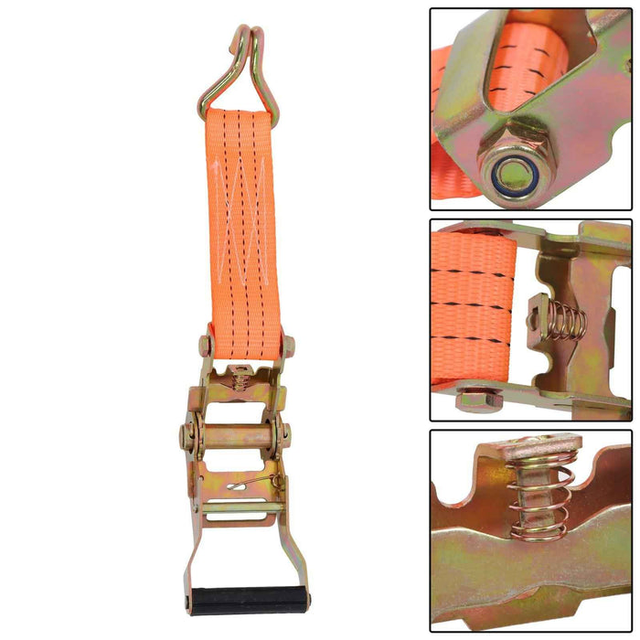 DURAFORCE 10 Pack Heavy Duty 1.5" × 20' 4000 Lbs Ratchet Straps J Hook Tie Downs Orange