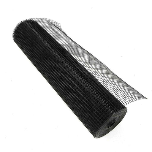 DURAFORCE Chicken Rabbit Mesh 36'' × 50' Hardware Cloth Black PVC Vinyl Coated 1/2 Inch