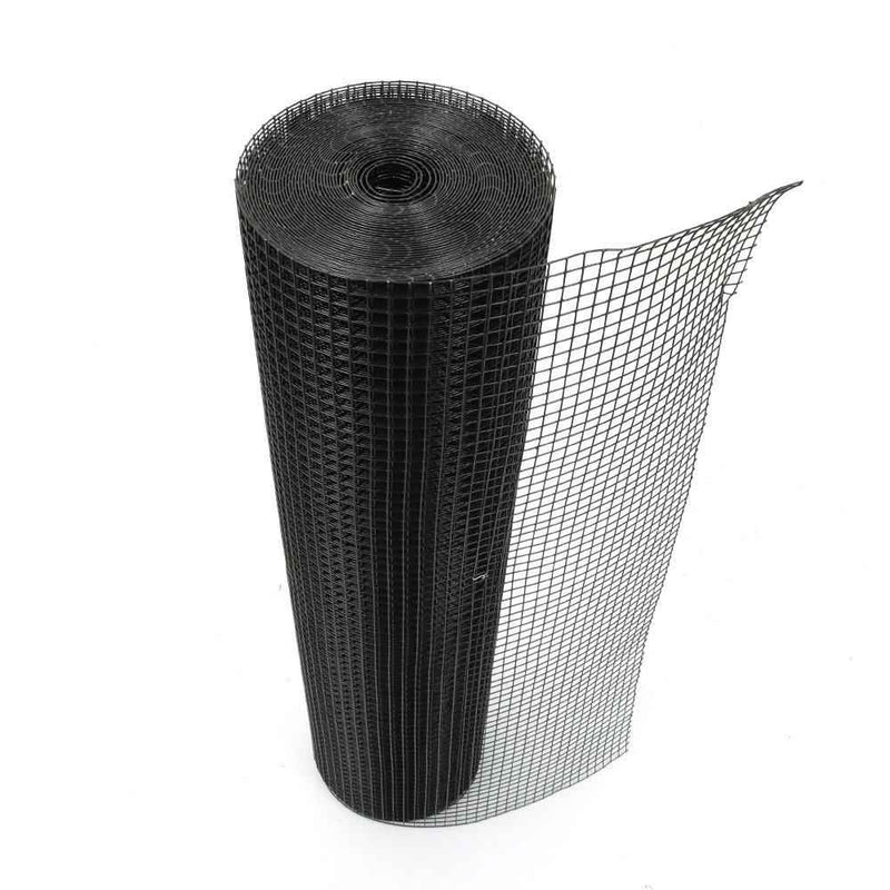 DURAFORCE Chicken Rabbit Mesh 36'' × 50' Hardware Cloth Black PVC Vinyl Coated 1/2 Inch