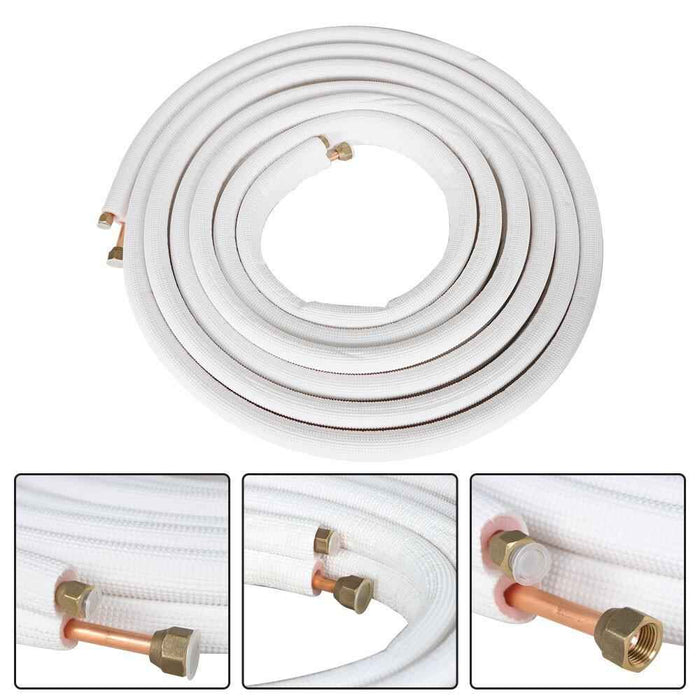 DURAFORCE Install Kit 25 Ft 1/4"-3/8" High Quality For Mini Split Heat Pump Systems White