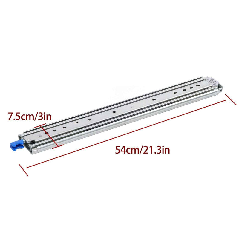 DURAFORCE 1 Pair Locking Drawer Slides 20 Inch Lock & Full Extension 250 lbs Load Capacity