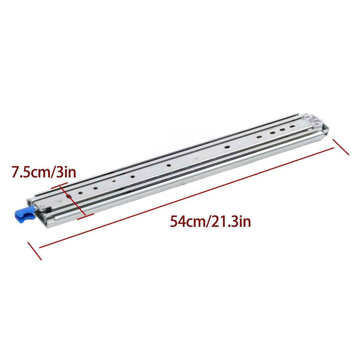 DURAFORCE 1 Pair Locking Drawer Slides 20 Inch Lock & Full Extension 250 lbs Load Capacity